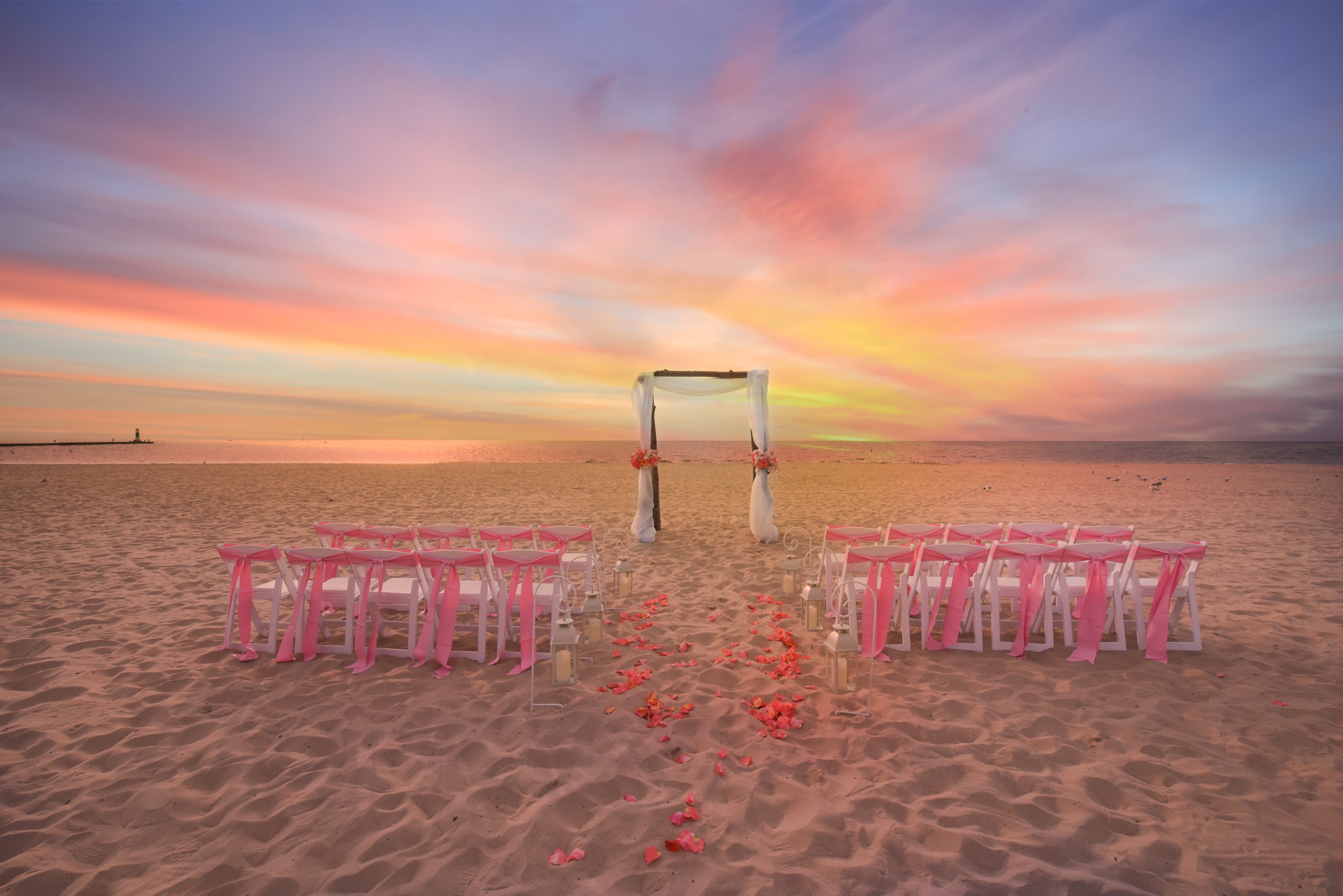 saugatuck wedding planners coordinated this beach wedding in south haven